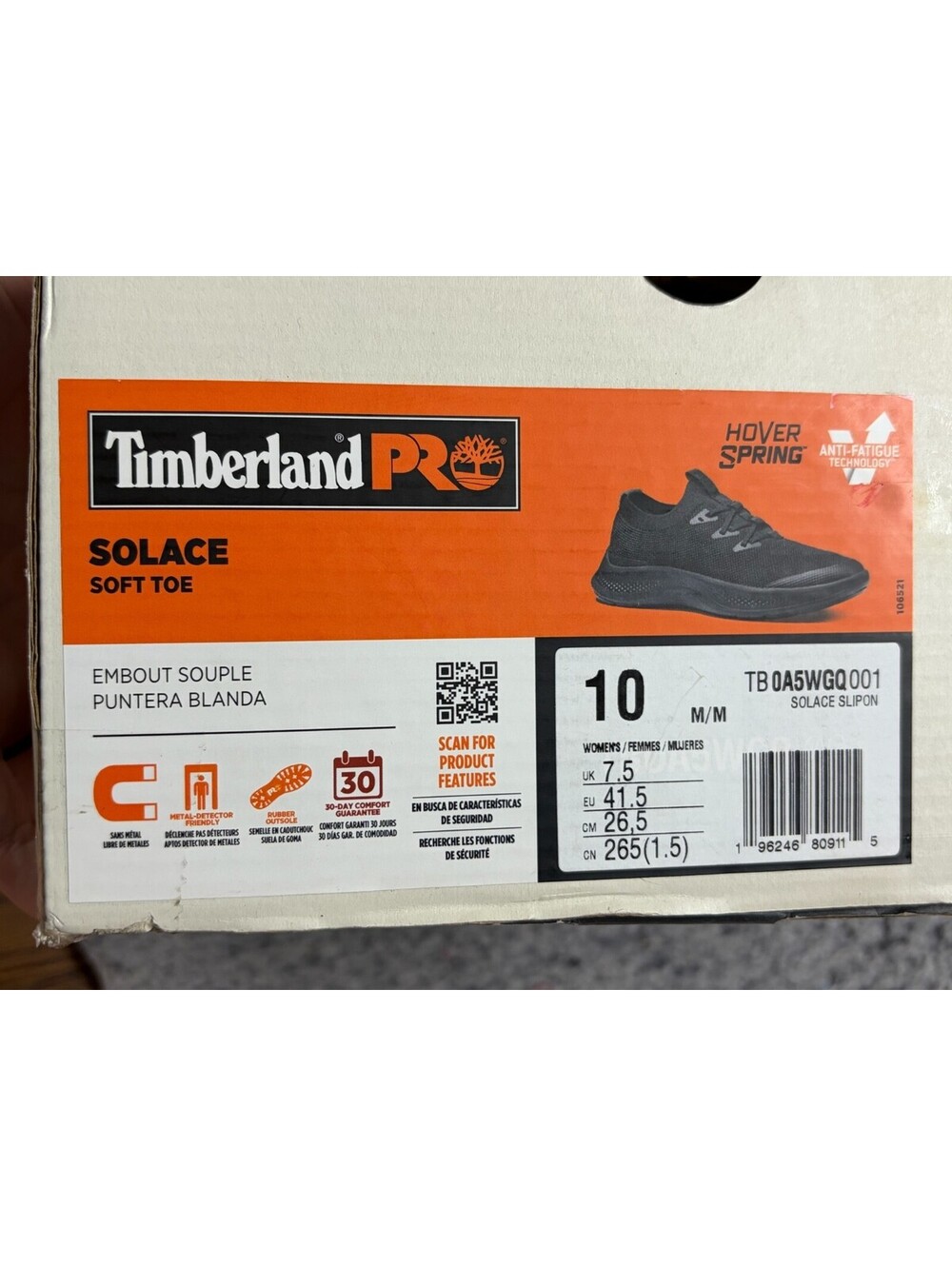Timberland PRO Solace Soft Toe Slip-On - Black - Men's Size 10M New in Box